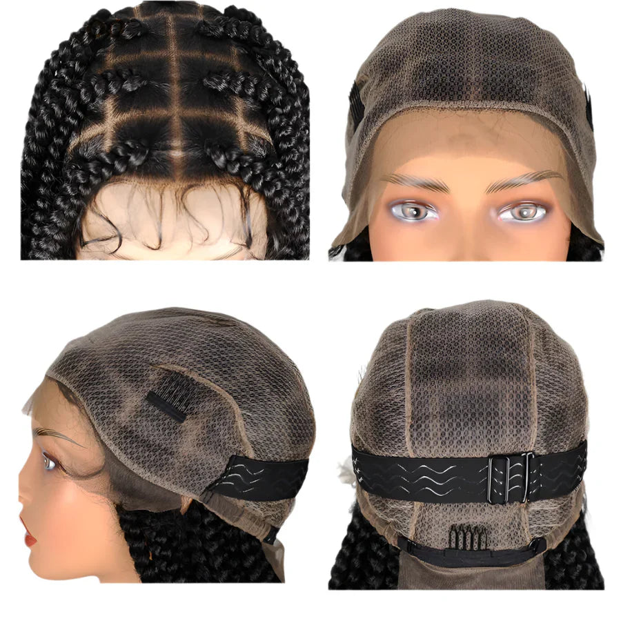 36" Jumbo Knotless Cornrow Braids Wig | Incoo HD Full Lace Braided Wig | Transparent Lace | Black Women