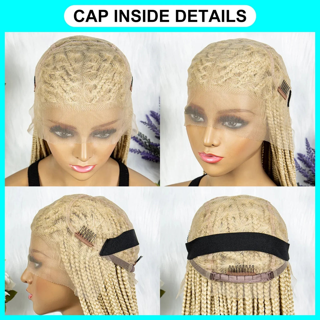 613 Blonde HD Full Lace Braided Wig | Knotless Box & Cornrows | Crochet Braids | Synthetic