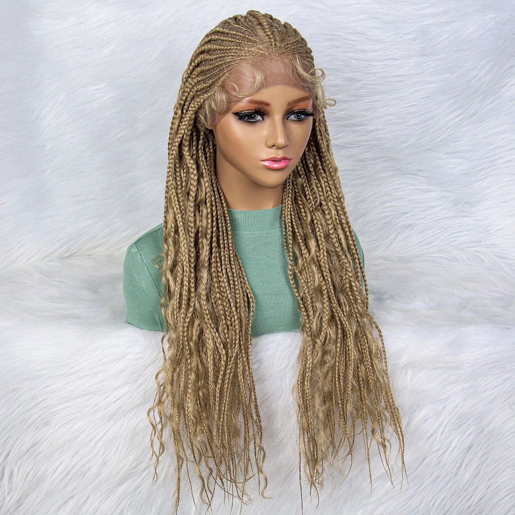 28" Brown Braided Wig | 13x5 Lace Front with Baby Hair