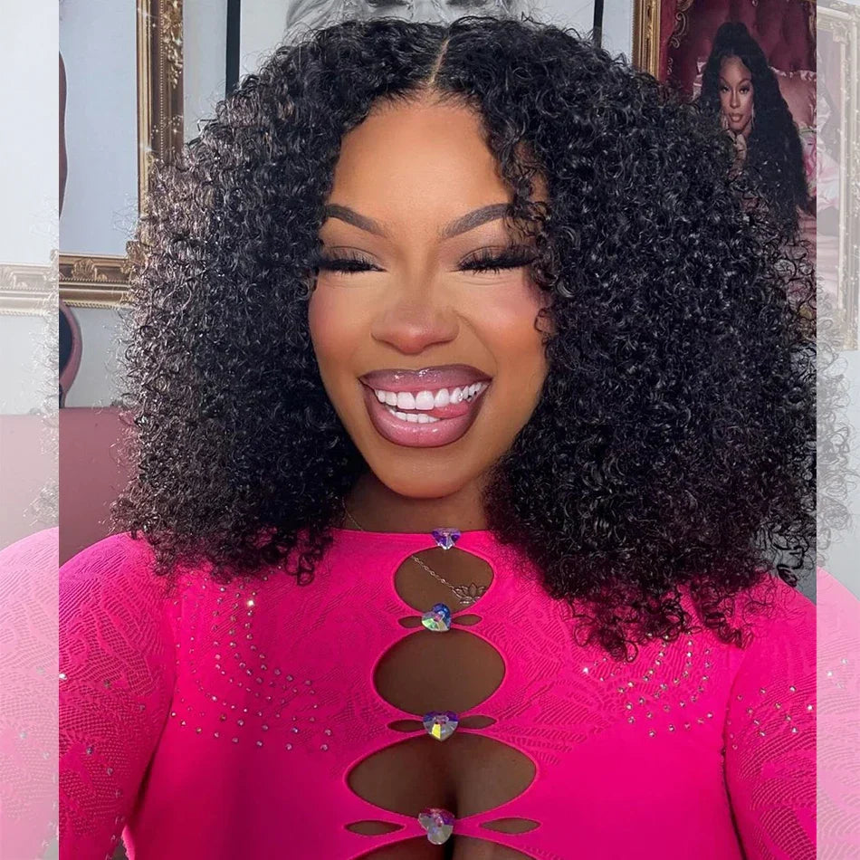 10A 6x4 Glueless HD Lace Front Kinky Curly Wig | Pre-Plucked | Bleached Knots | 210% Density | Ready to Wear | Brazilian Remy Hair