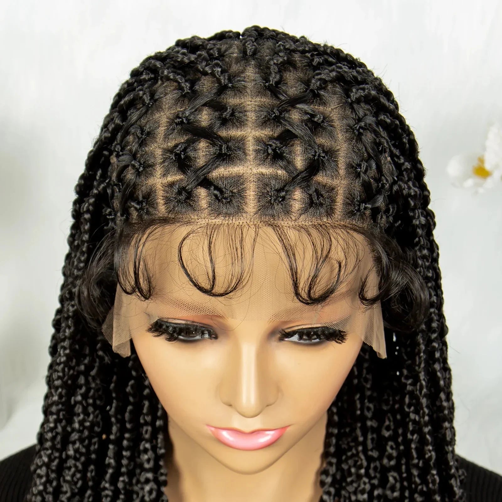 36" Criss Cross Braided Wig | Full Lace | Baby Hair | Large Cap | Synthetic Braids