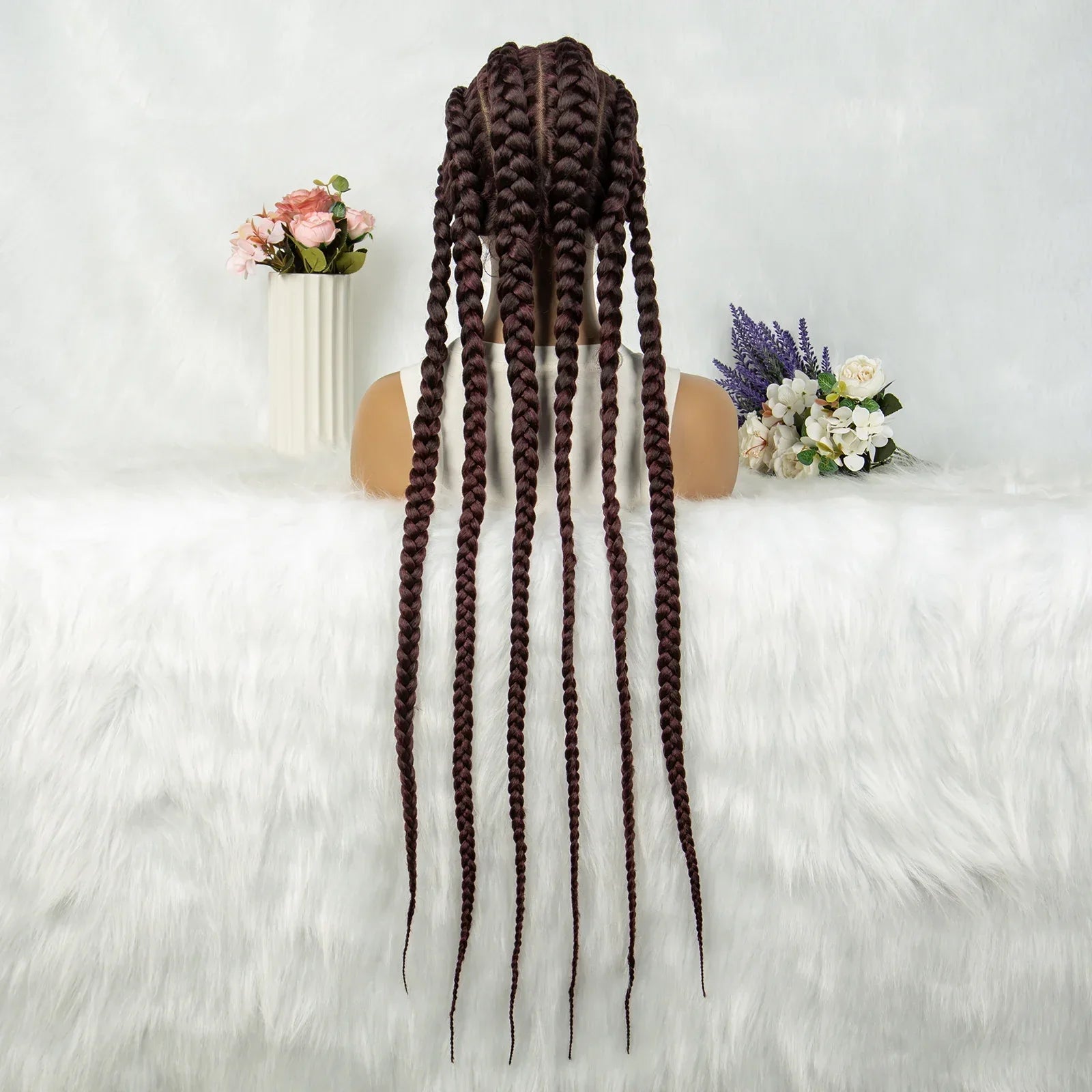 36" Blonde Knotless Box & Cornrow Braids Wig | Lace Front