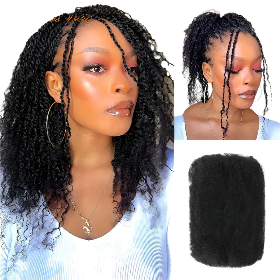 Afro Kinky Bulk Human Hair for Dreadlocks & Braiding | 100% Virgin Brazilian Remy Loc Extensions (50g)