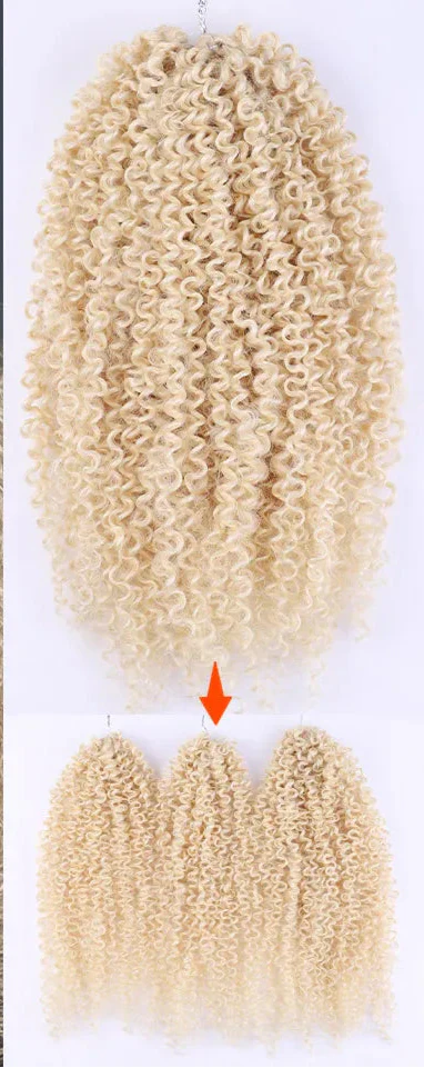 200g 3-Pack Ombre Brown Afro Kinky Curly Crochet Hair | 18 Inch | Passion Twist Extensions