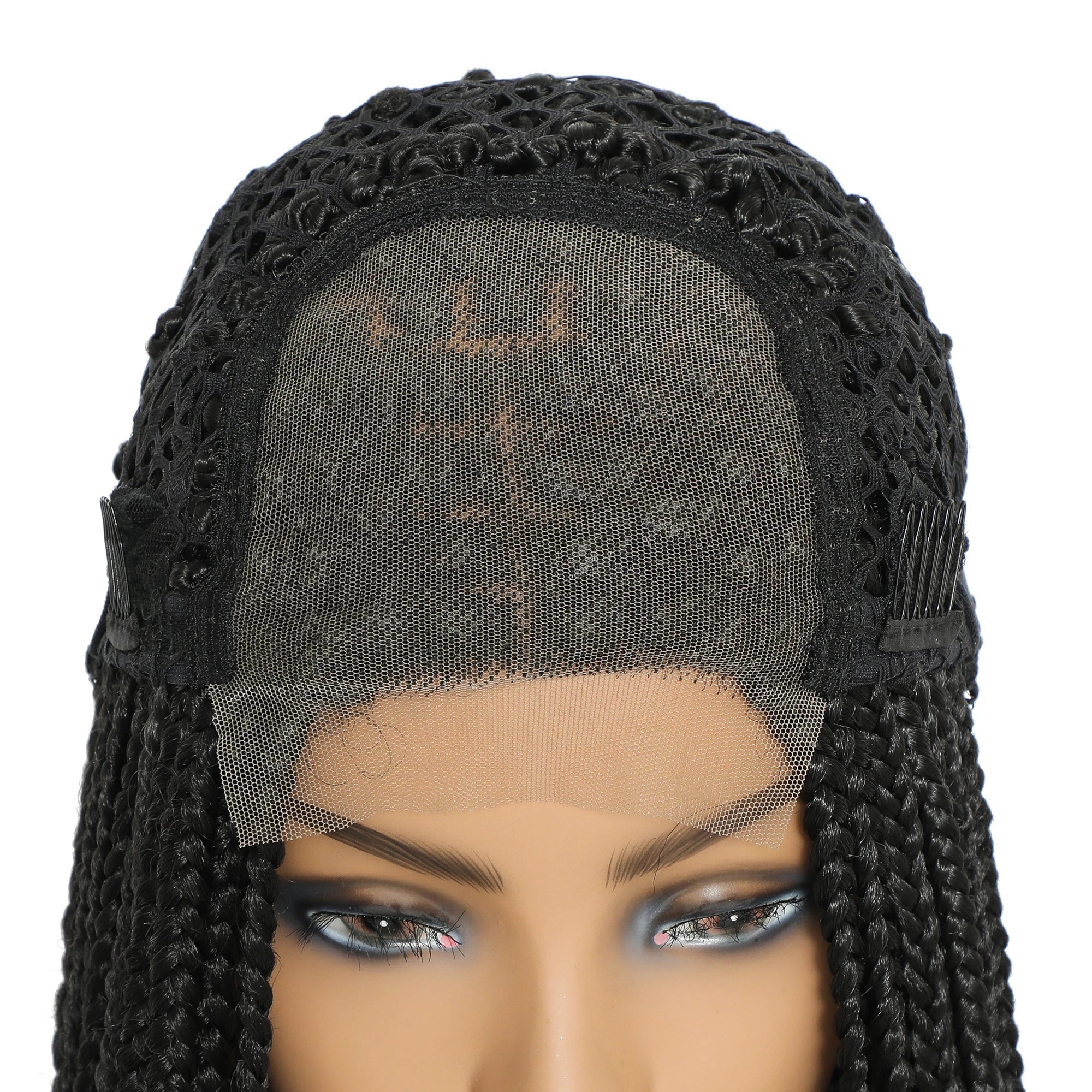 30" Ombre Box Braided Lace Wig | 4x4 | Twist Accents | Baby Hair | Synthetic Cosplay & Daily Wear