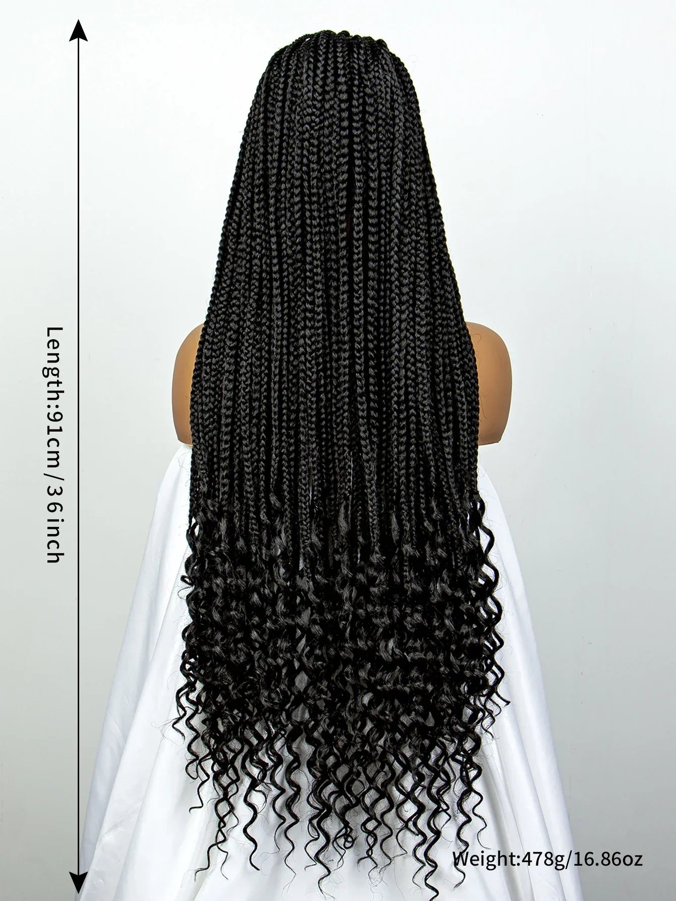 36" Deep Wave Dreadlocks Braided Wig | Lace Front | Baby Hair | Natural Look