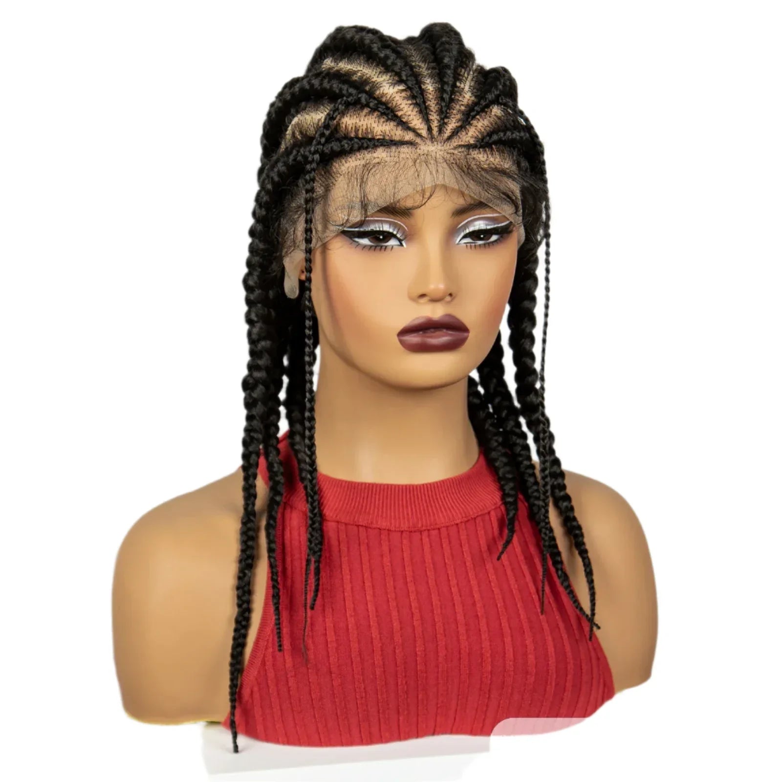 18" Natural Braided Wig | Full Lace | Baby Hair | Everyday Style