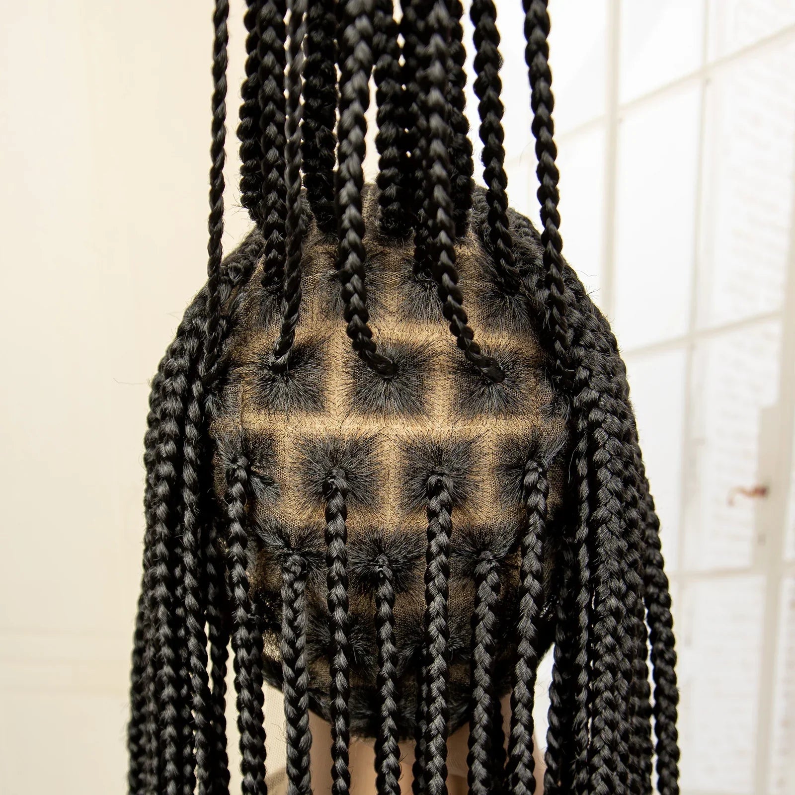 34" Handmade Cornrow & Box Braids Wig | HD Full Lace | Knotless Braids | Synthetic Hair | Black Women