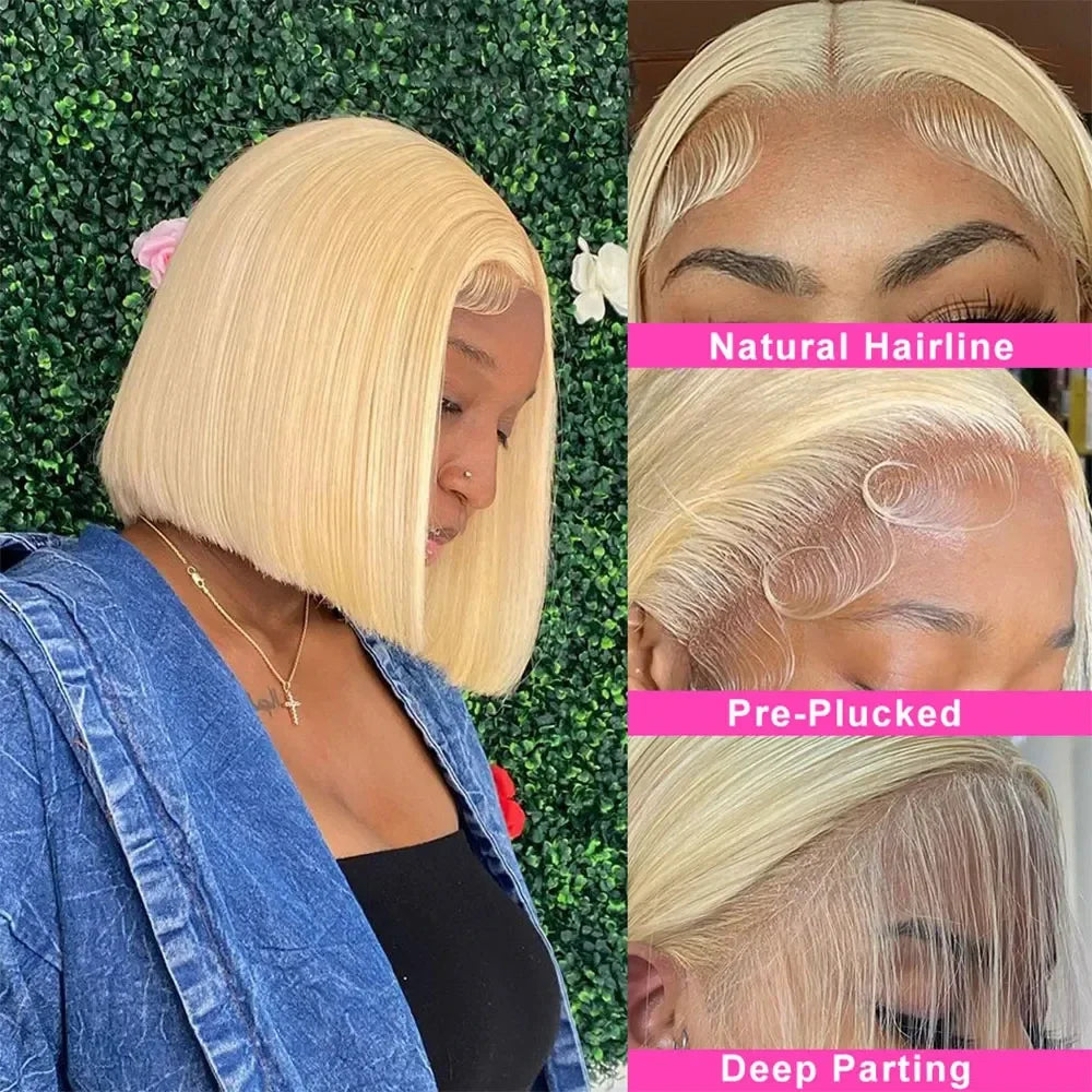 613 Blonde Bob Wig | 13x6 HD Transparent Lace Frontal Human Hair