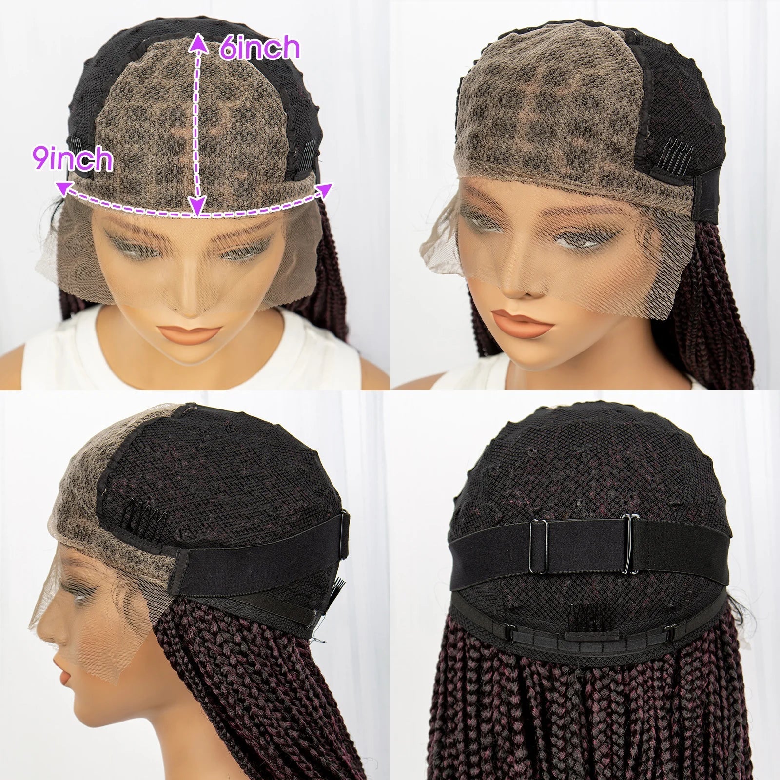 36" Knotless Braids Wig with Curly Ends | Lace Front | Synthetic Hair | Black Women