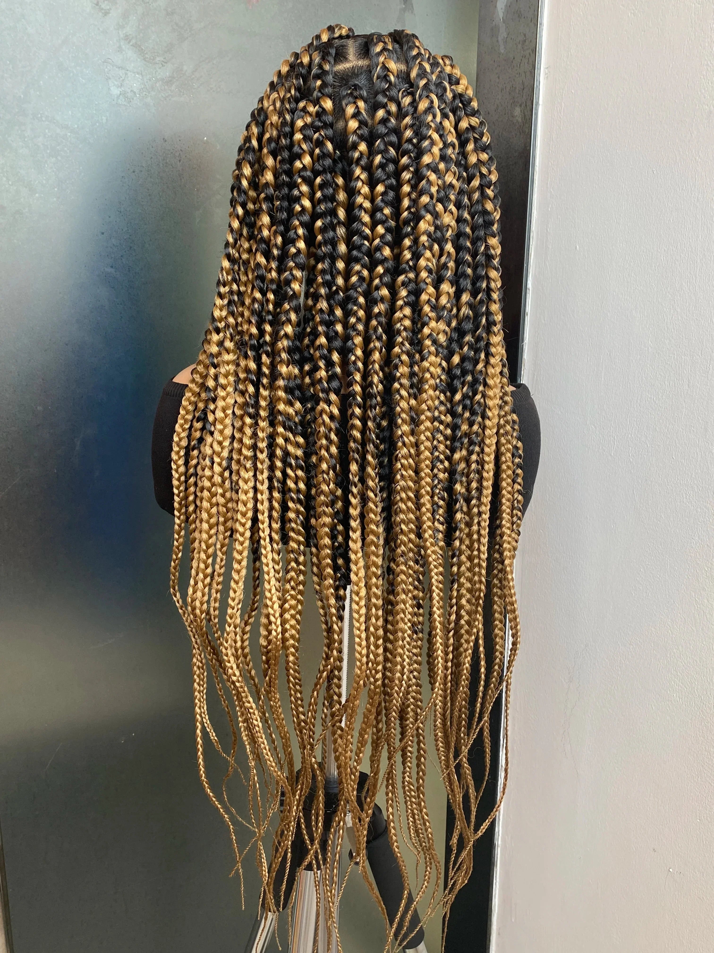 28" Double Dutch Cornrow Braided Lace Front Wig | Twist Braids | Baby Hair | Synthetic Wig