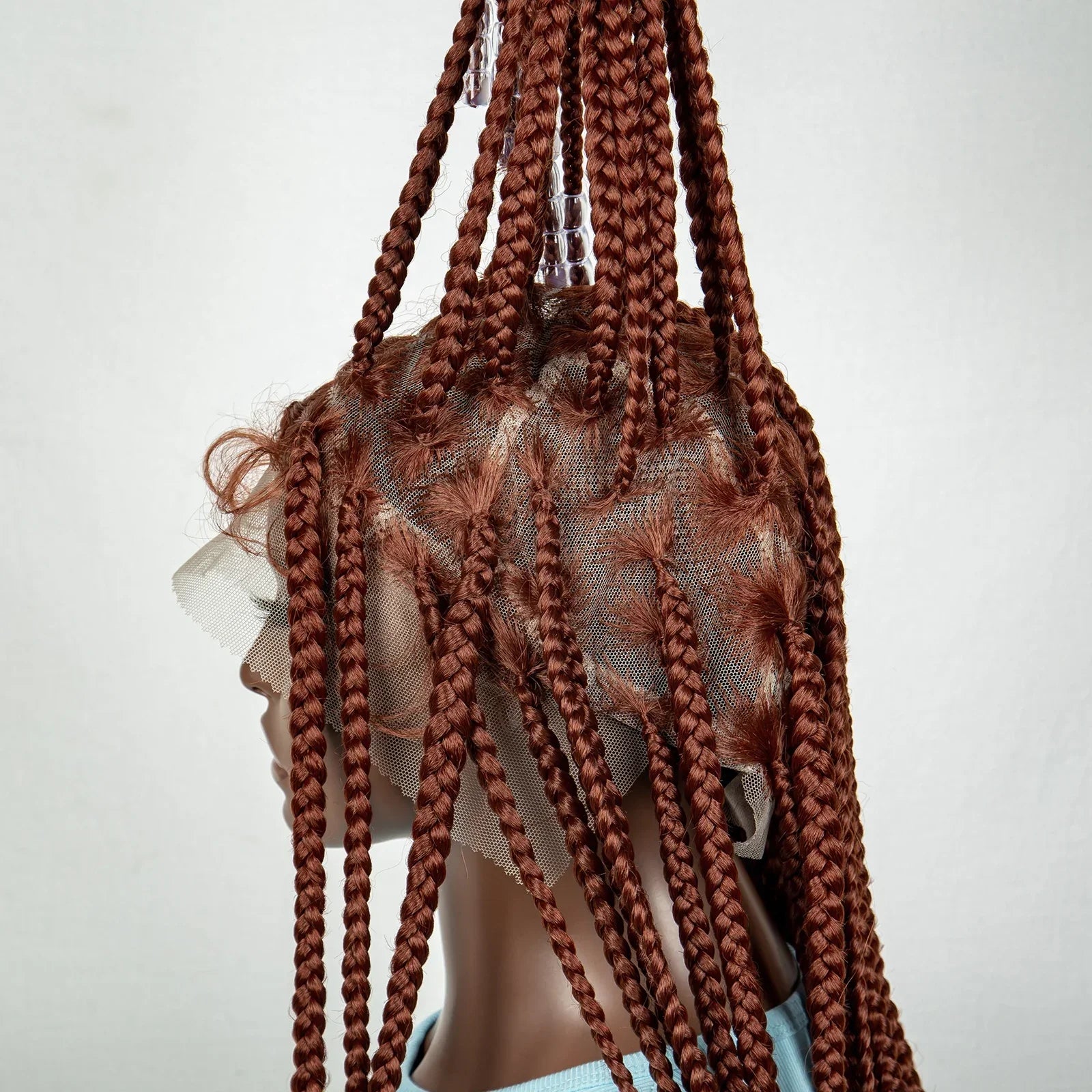 #350 Knotless Box Braids Wig | Dark Ombre | Lace Frontal | Short Straight Braids | Black Women