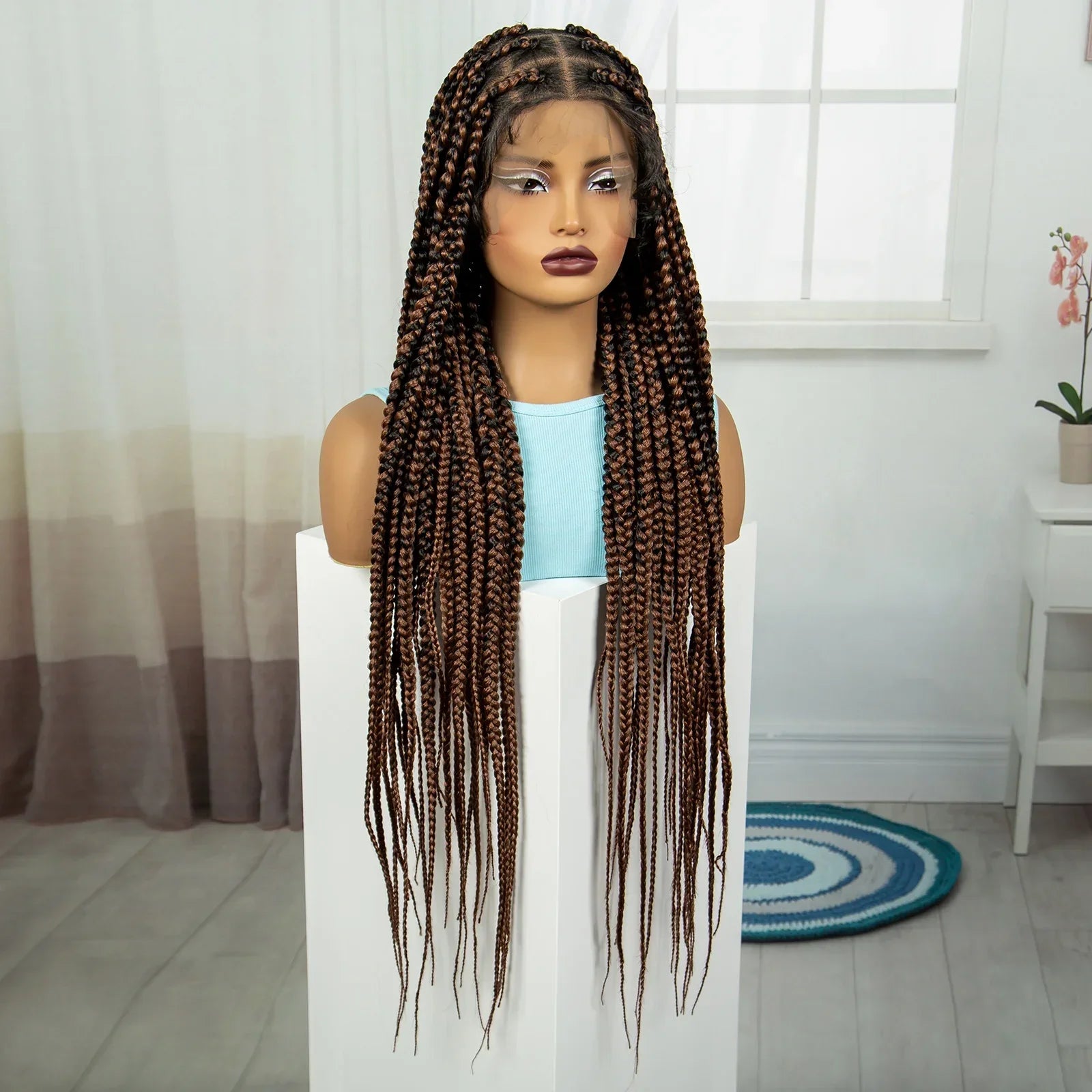 36" Knotless Box Braids Wig | Full Lace | Baby Hair | Natural Look