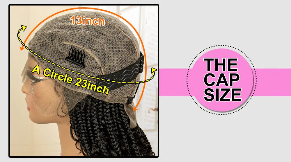 14" Burgundy Box Braids Wig | Full Lace | Kanekalon Fiber | Boho Braids | For Women