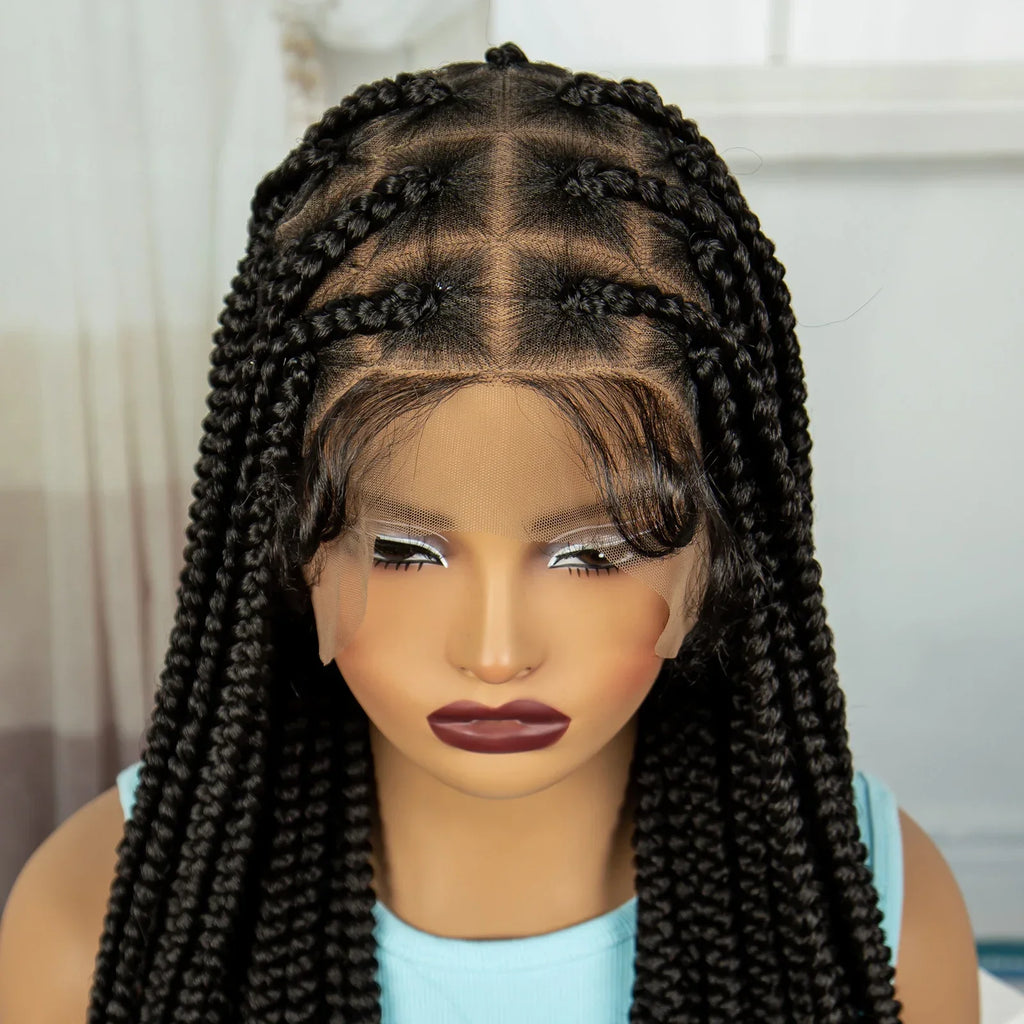 36" Knotless Box Braids Wig | Full Lace | Baby Hair | Natural Look