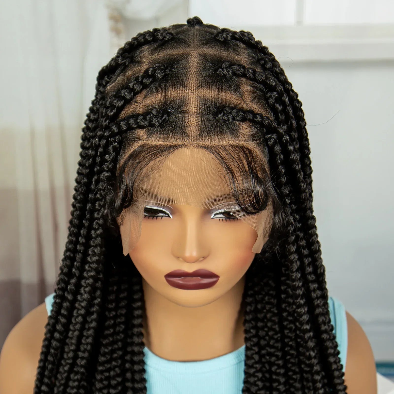 36" Knotless Box Braids Wig | Full Lace | Baby Hair | Natural Look