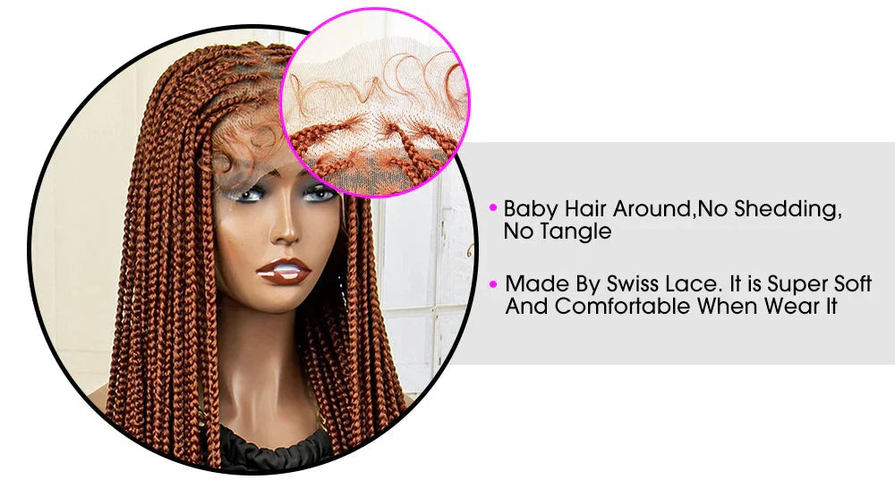 350# Blonde HD Full Lace Braided Wig | Knotless Box Cornrows | Crochet Braids | Synthetic Braids for Black Women