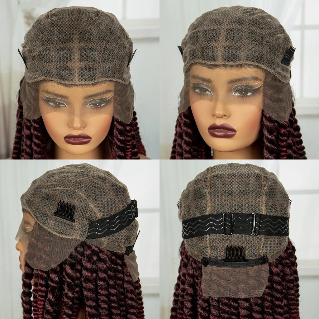 16" Twist Knotless Braids Wig | HD Full Lace | Baby Hair | Natural Look