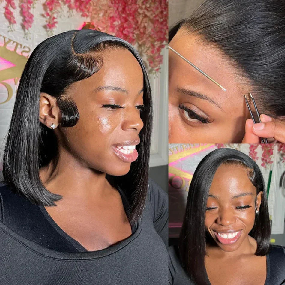 12A Bone Straight Bob Wig | Ready to Go | Glueless | Lace Frontal & Closure Options | Brazilian Remy Human Hair