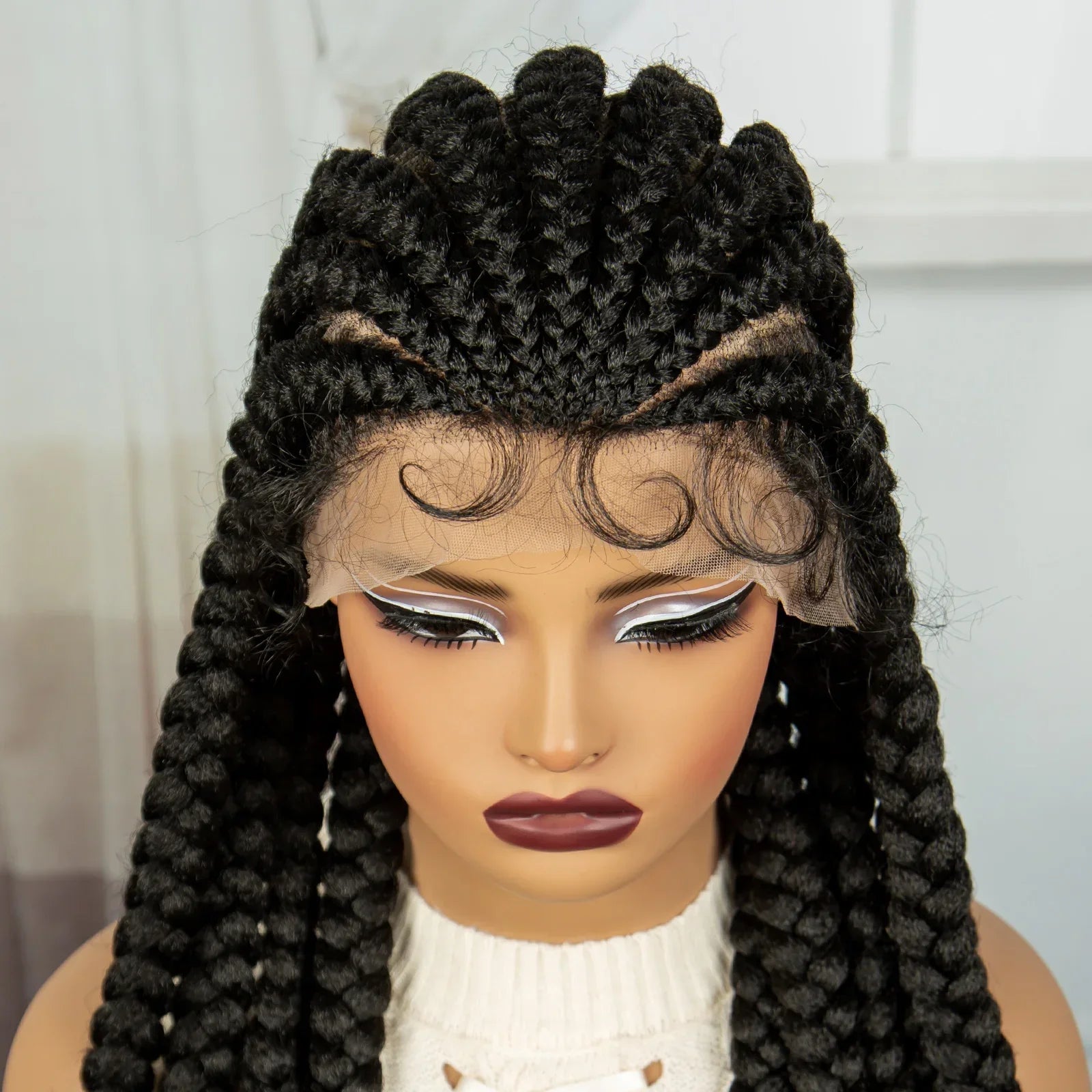 36" Cornrow Knotless Braids Wig | Full Lace Frontal | Baby Hair | Cosplay