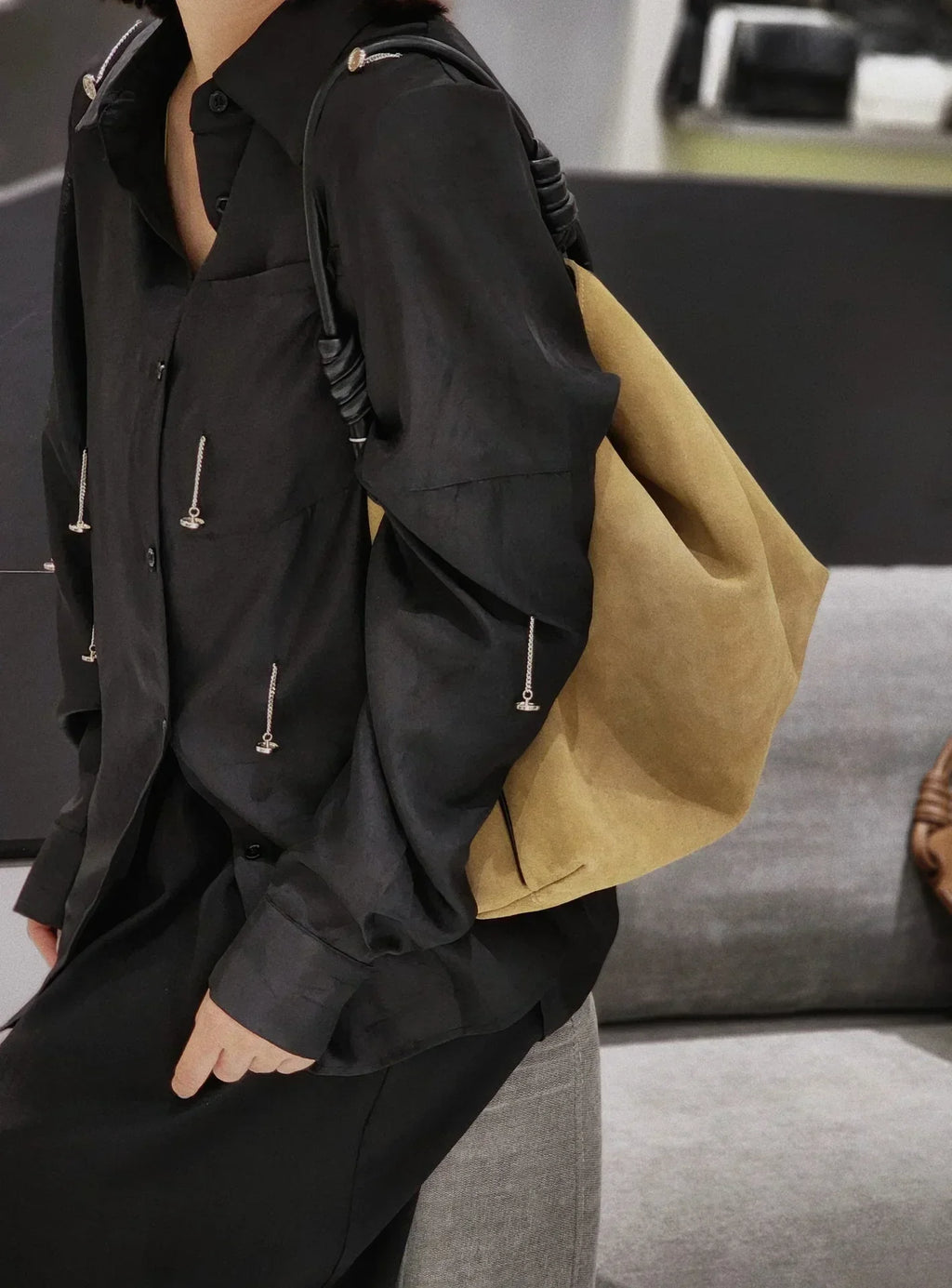 All-Match Chamois Matte Suede Cowhide Leather Tote | Large Capacity Designer Maillard Dressing Coffee Winter Ladies Handbag