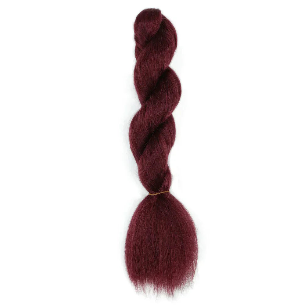 32" Full Lace Knotless Box Braids Wig - Synthetic - with Baby Hair - Medium Brown Lace