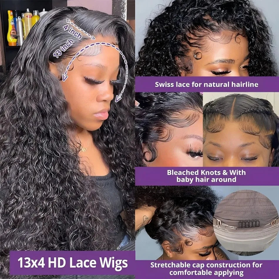 40 Inch Curly Human Hair Lace Front Wig | 250% Density Brazilian Remy HD Lace Frontal Wig for Women (On Sale)