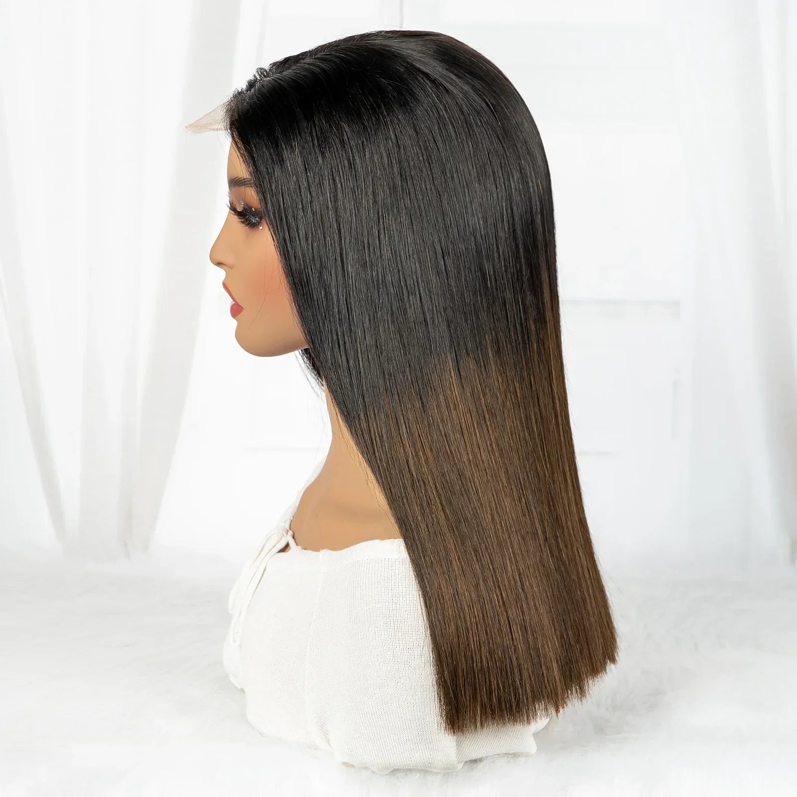 300% Density 1BT4 Brown Bone Straight Wig | 2x6 Real HD Lace Burmese Virgin Human Hair (Double Drawn)