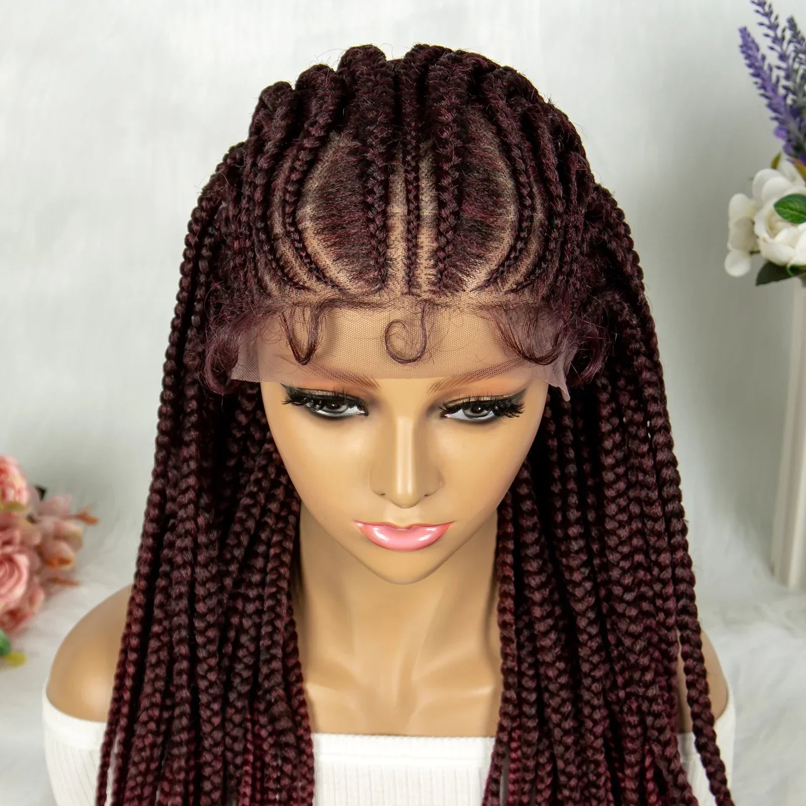 13x6 Lace Front Faux Locs Braided Wig | Crochet Braids | Synthetic Locs | Black Women