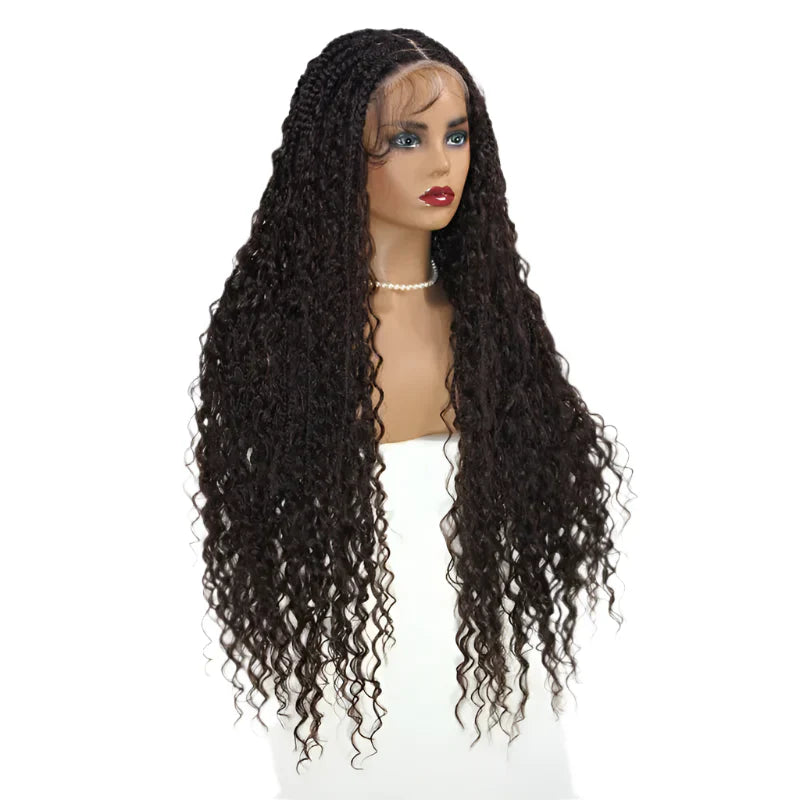 36" Ombre Goddess Locs Braids Wig | 360 Lace Front | Baby Hair | Bohemian Style