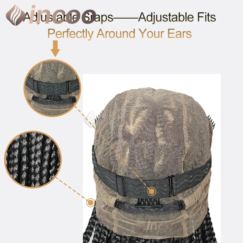 36" Heart Shaped Braided Wig | Senegalese Twists & Jumbo Box Braids | Full Lace Frontal