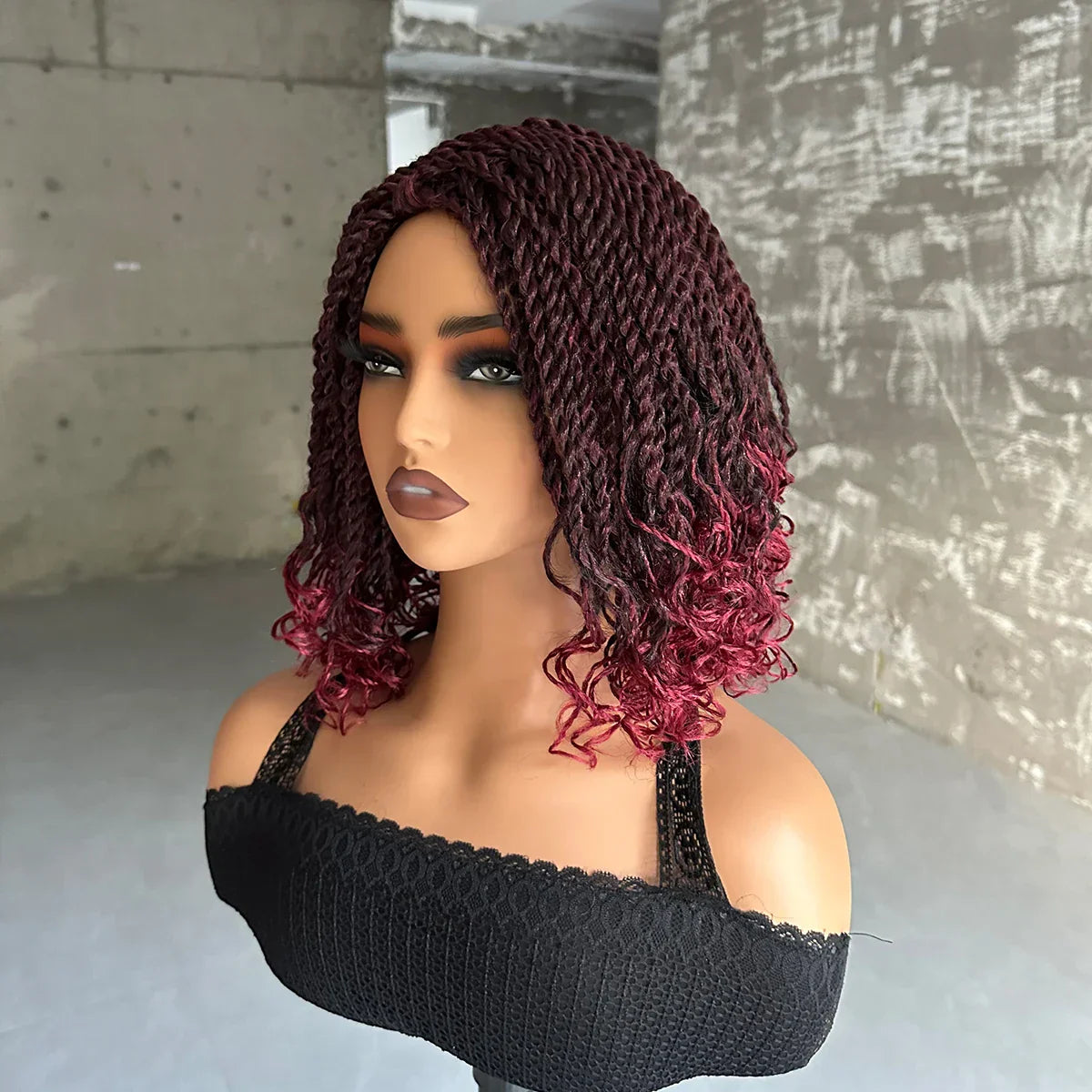 12-Inch Synthetic Box Braided Bob Wig | Crochet Braids | Heat Resistant | Short Braids for Black Women