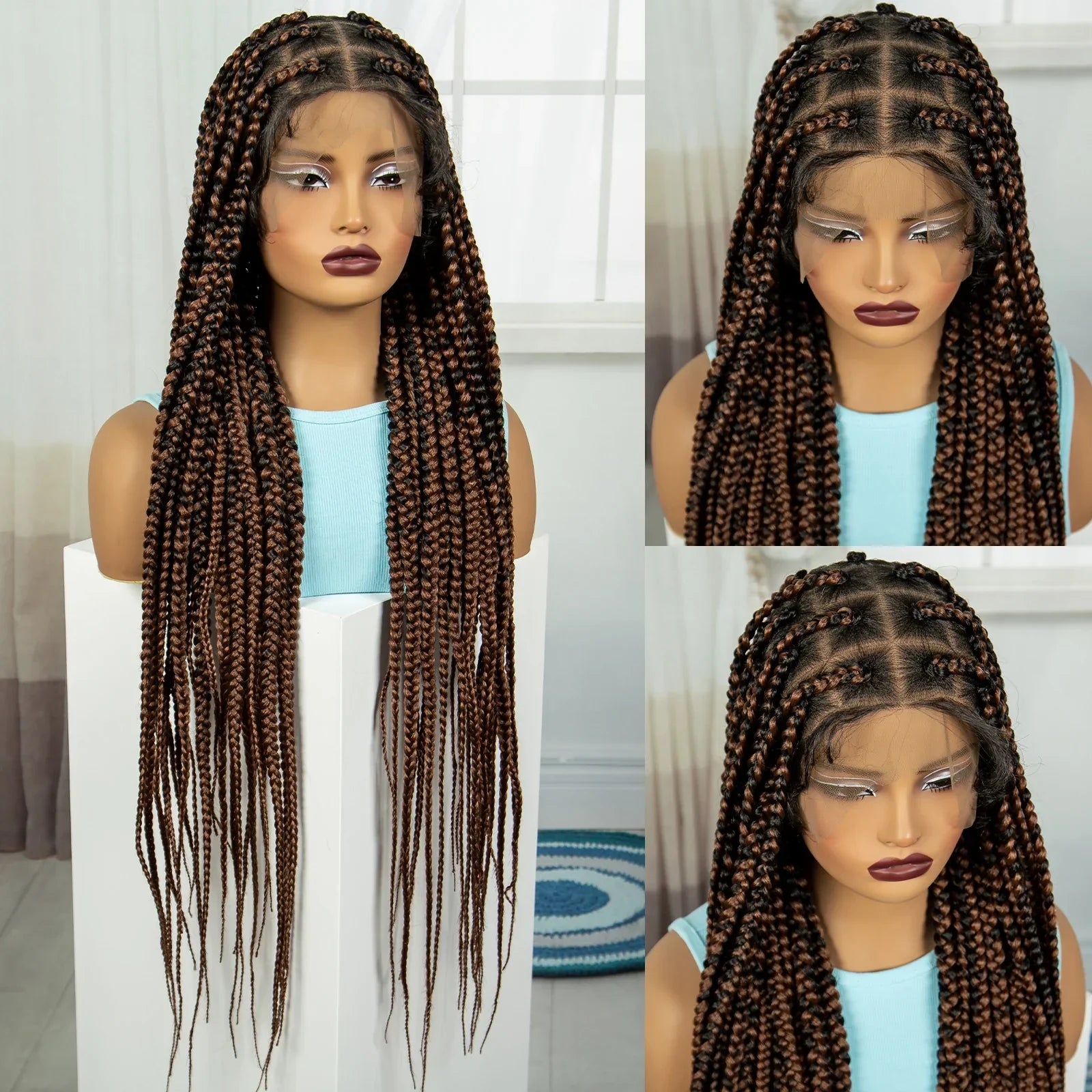 36" Knotless Box Braids Wig | Full Lace | Baby Hair | Natural Look