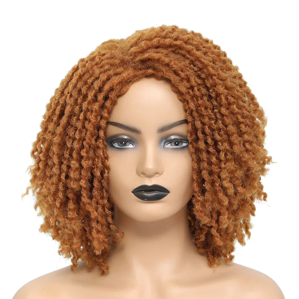 10" Braided Bob Wig | Afro Dreadlock Wig | Curly Ends | Synthetic Crochet Wig | Cosplay