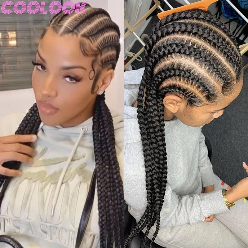 36" Blonde Goddess Braids Wig | Jumbo Plaits | Full Lace Front | Knotless | Handmade