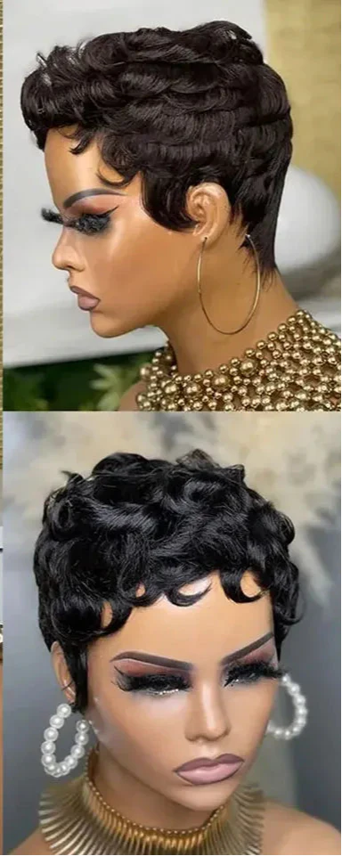 99J Burgundy & Natural Black Pixie Cut Wig | 150% Density Glueless Remy Human Hair Bob