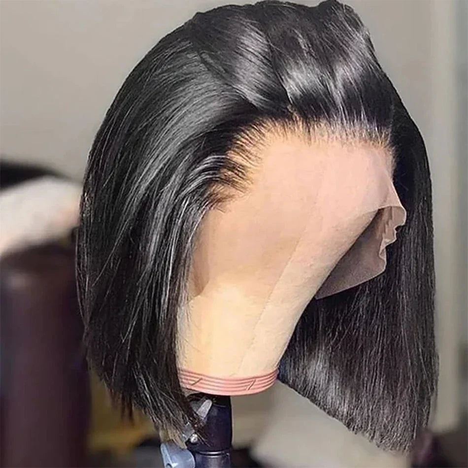 180% Density 13x4 Bone Straight Bob Wig | Brazilian Remy Hair | Transparent Lace Frontal Wig