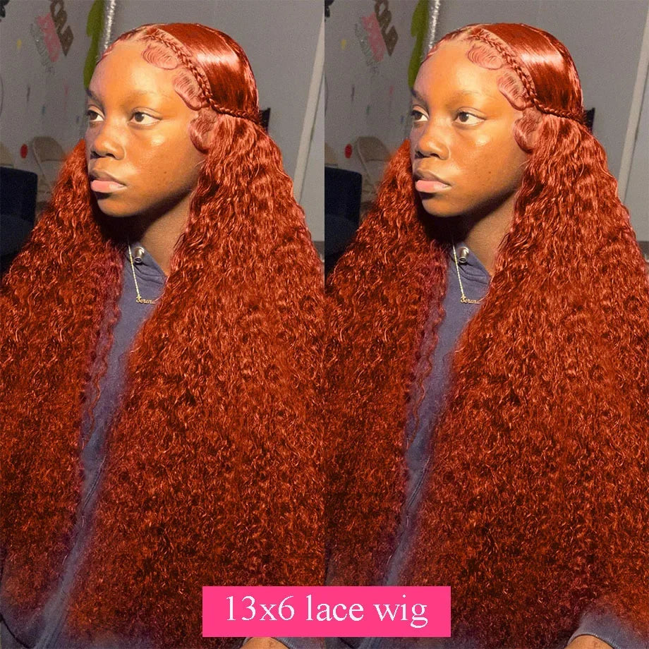 30-Inch Ginger Deep Wave Human Hair Wig | 13x6 HD Lace Frontal Pre-Plucked