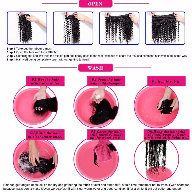 10A Colored Deep Wave Human Hair Bulk for Braiding - No Weft - Real Hair Silk