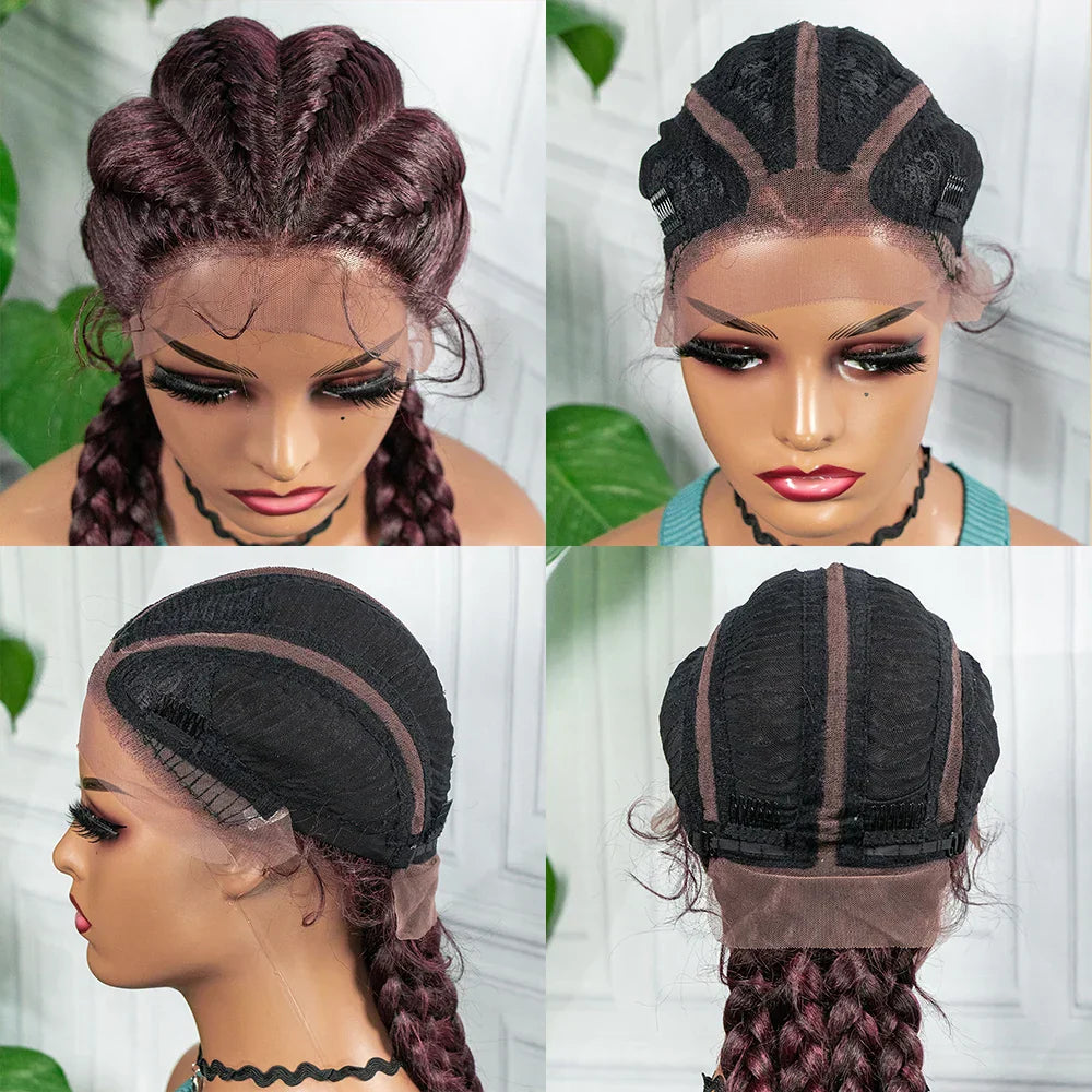 26" Box Braids Wig with Baby Hair | Synthetic Lace Front