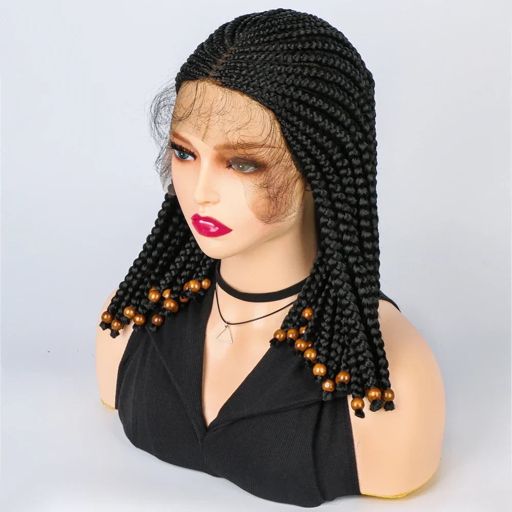 14" Short Braided Bob Wig | Lace Front | Heat Resistant | Black Women