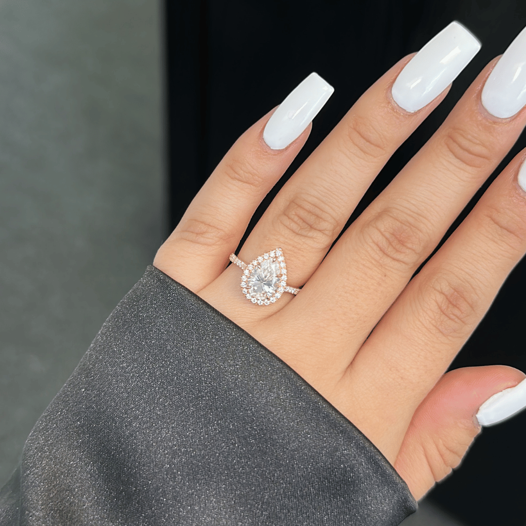 2.0ct Pink Moissanite Lab Diamond Engagement Ring