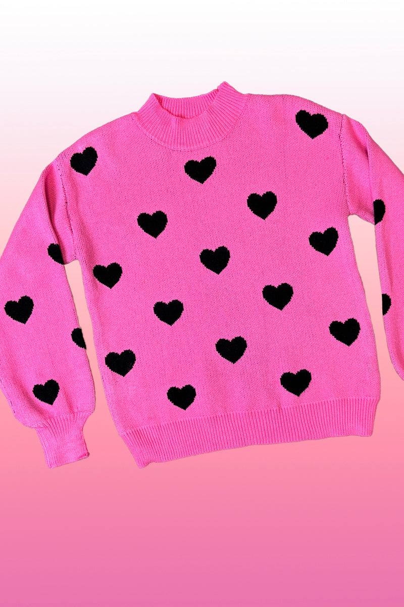 All over heart sweater