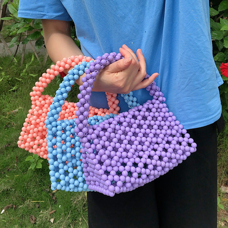 Beaded Triangle Bag Color Acrylic Handbag Three-dimensional Bag