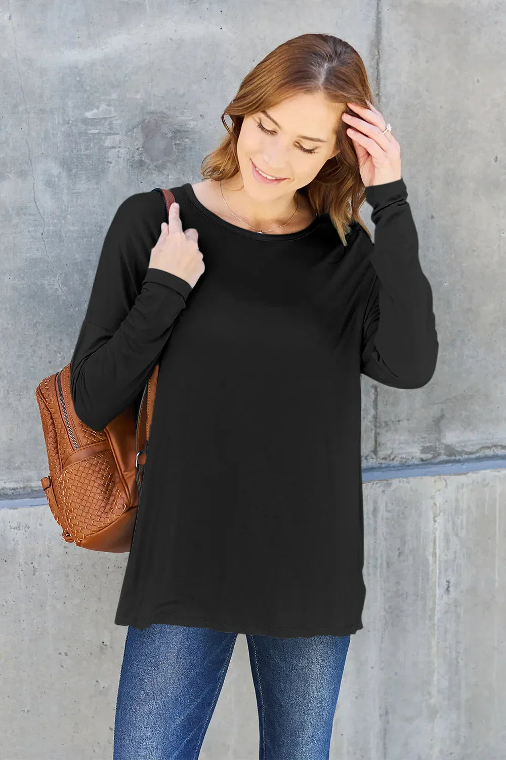Basic Bae Round Neck Dropped Shoulder T-Shirt
