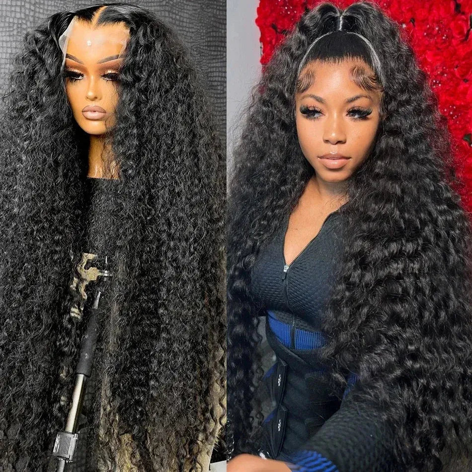 250% Density 30-34 Inch 13x6 HD Transparent Lace Frontal Wig - Deep Wave - Virgin Human Hair