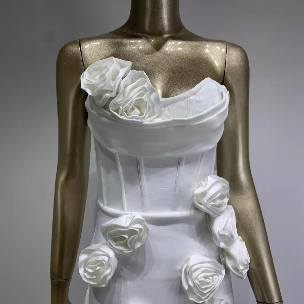 Bandage Tube Top Applique Party Dress