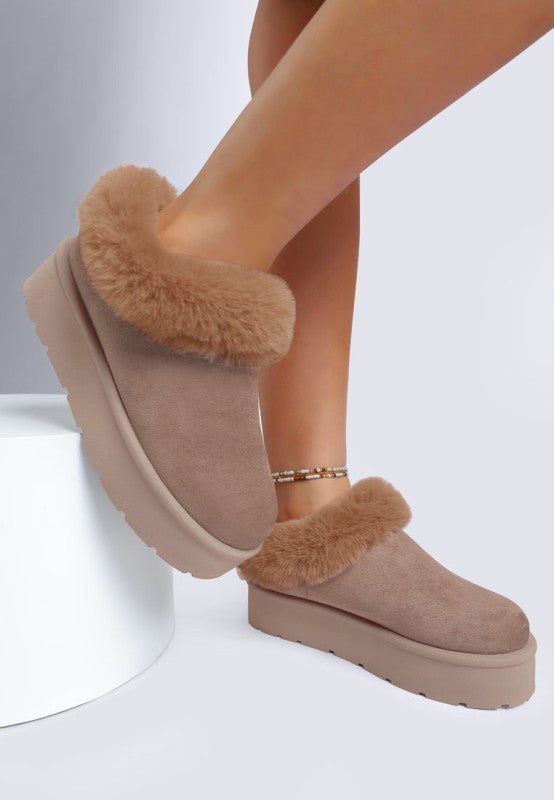 Aniso Faux Fur Slip On Snow Boots