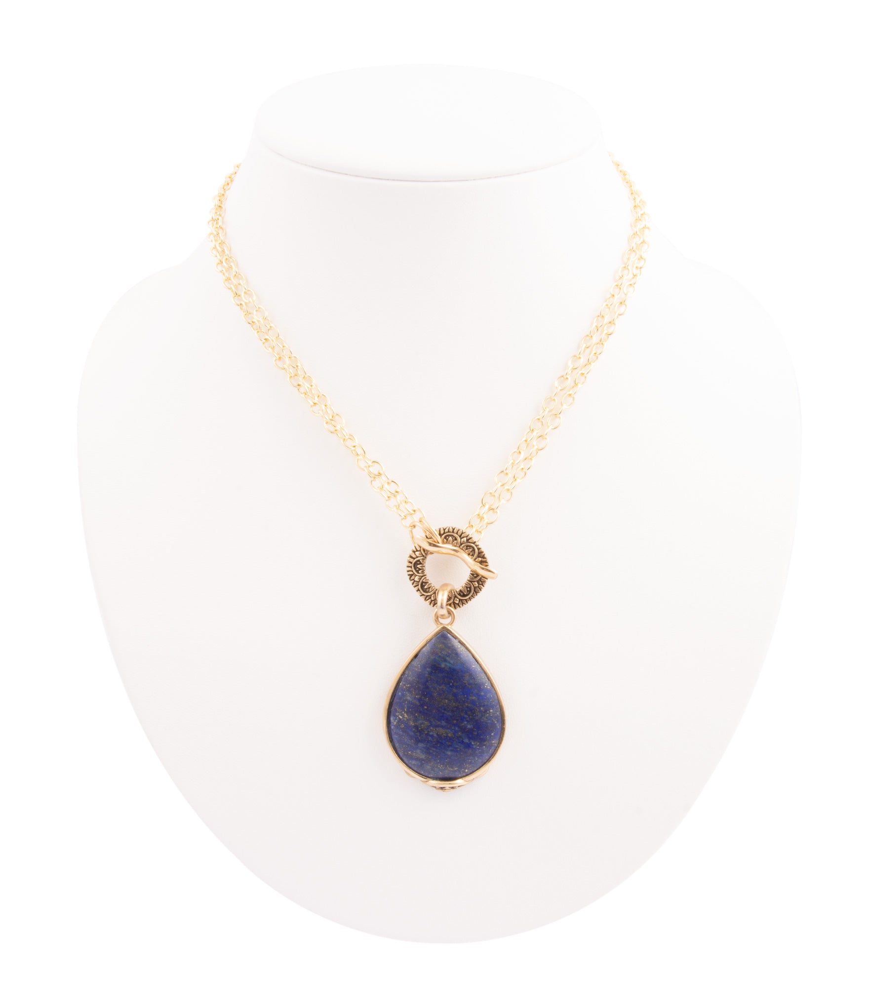 Abby Blue Lapis Golden Pendant Necklace
