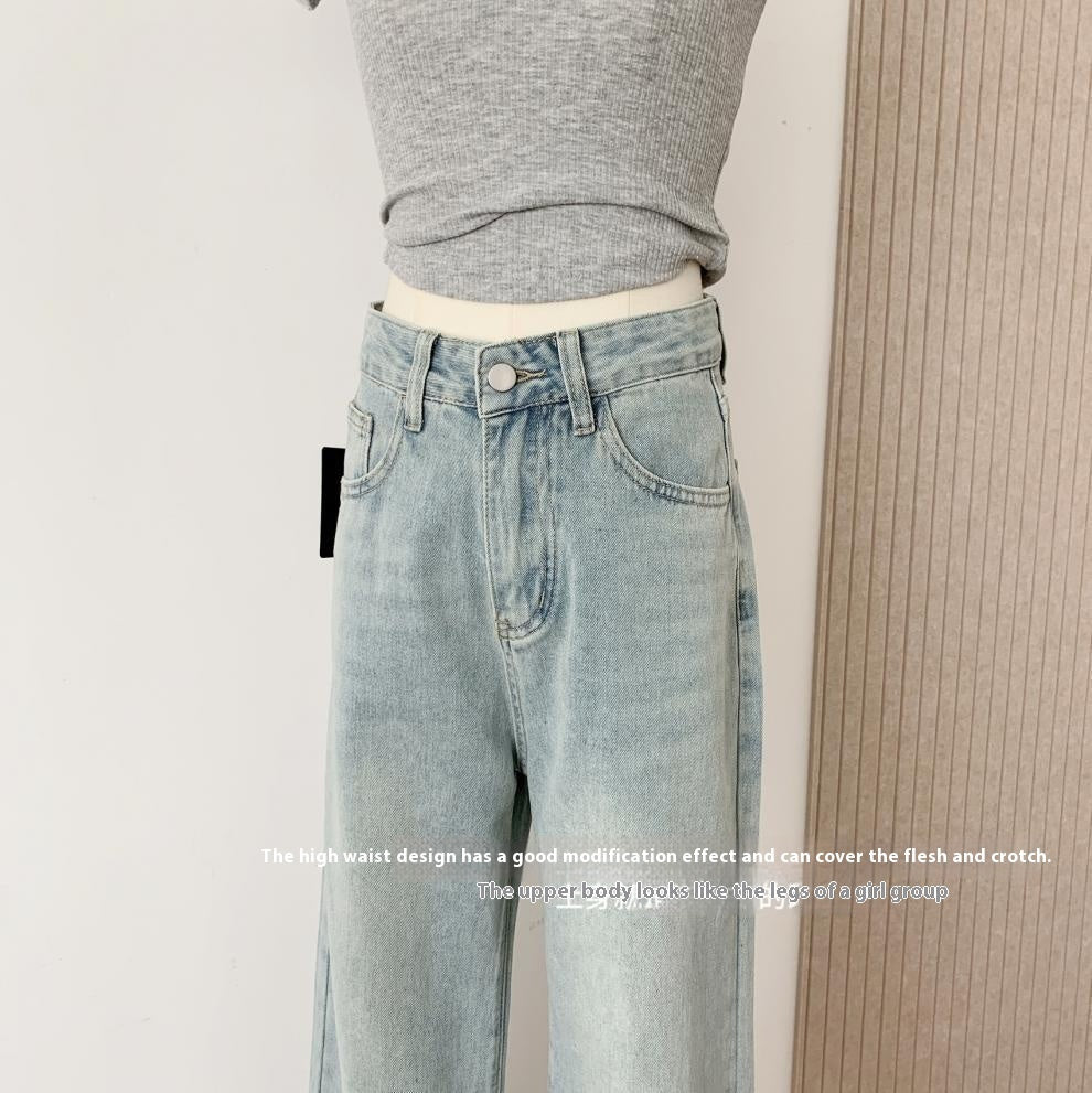 Ballet Embroidery Light Blue Wide-leg Jeans
